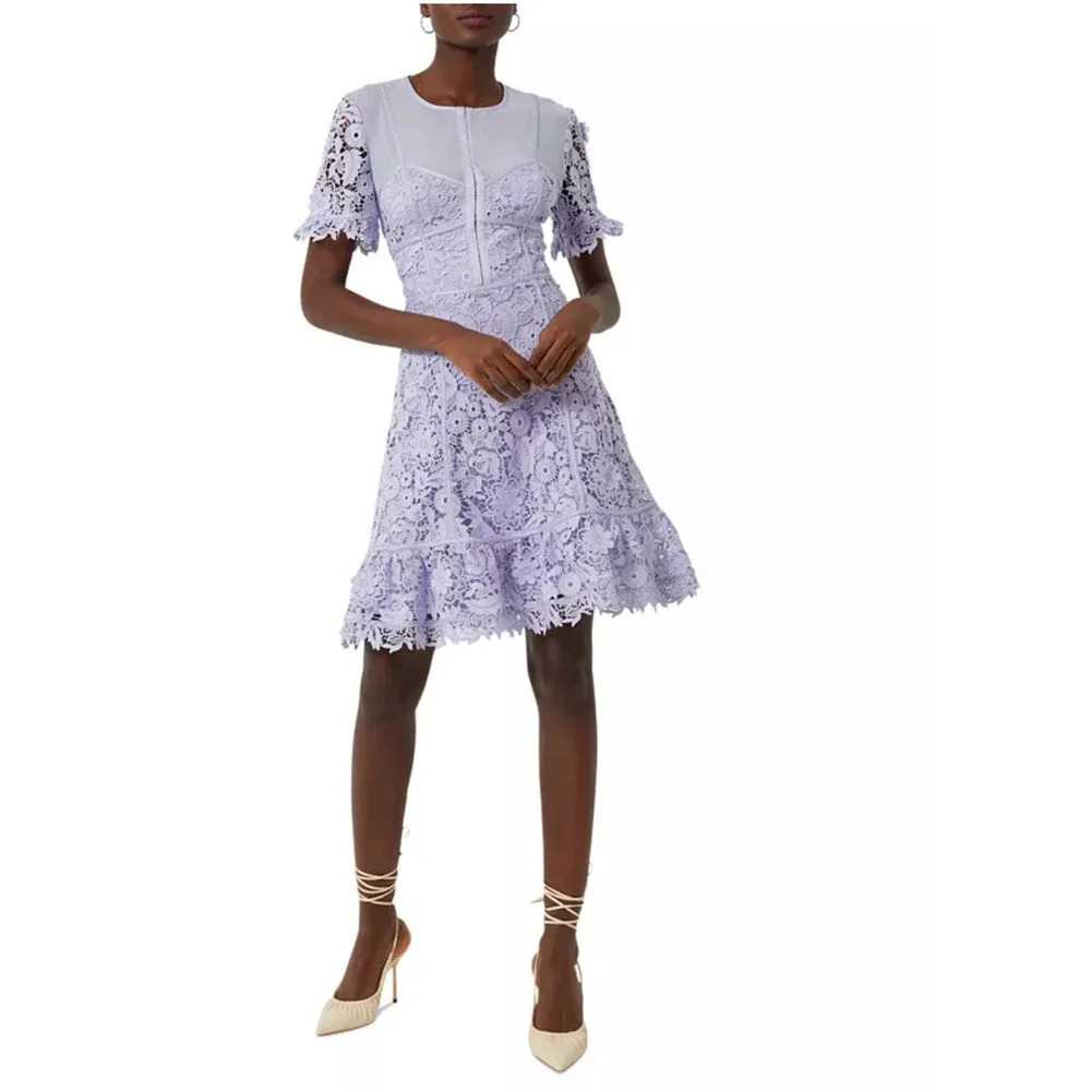 FRENCH CONNECTION Binadari Cabello Lilac  Lace Dress Size 2